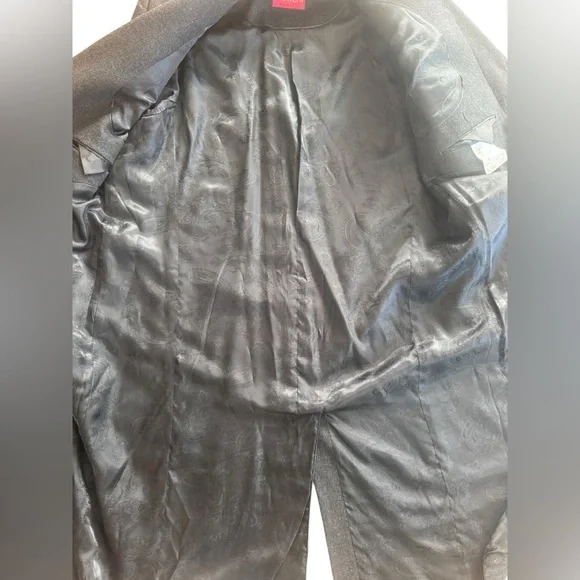 MANTONI TOP COAT CHARCOAL BLACK WOOL/CASHMERE